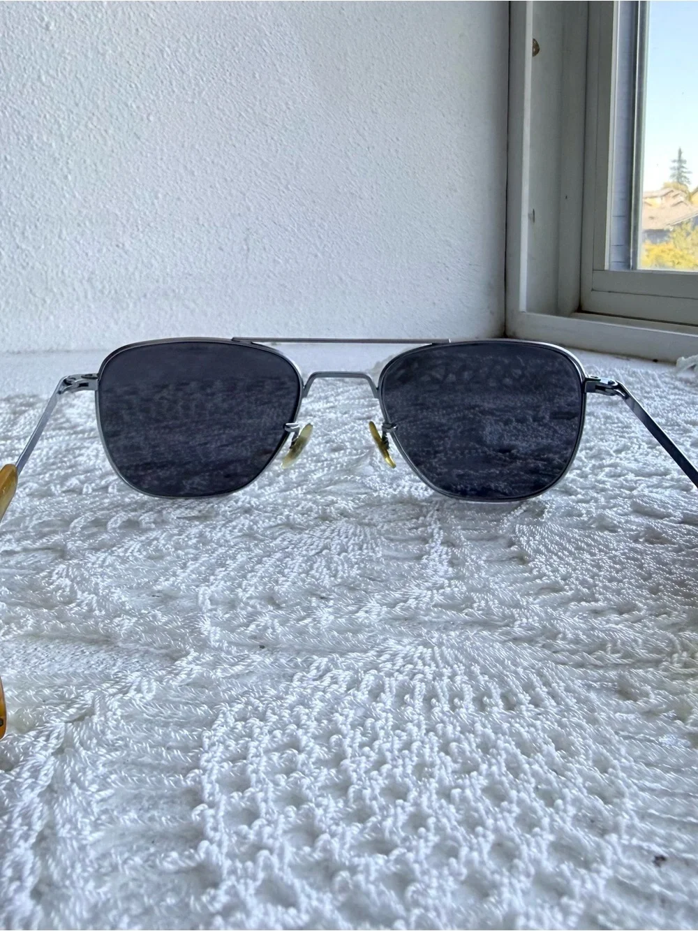 Authentic Vintage Randolph Engineering Aviator Sunglasses USA Silver Pilot